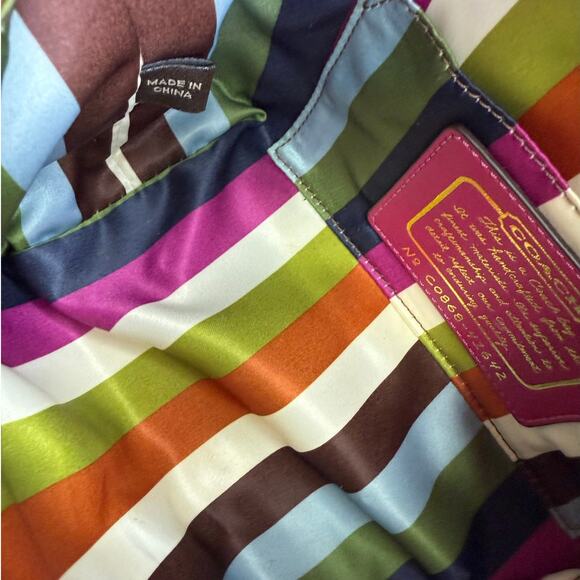 y2k COACH Legacy Stripe Signature Canvas  Mini Purse Shoulder Bag Wristlet - Picture 8 of 9